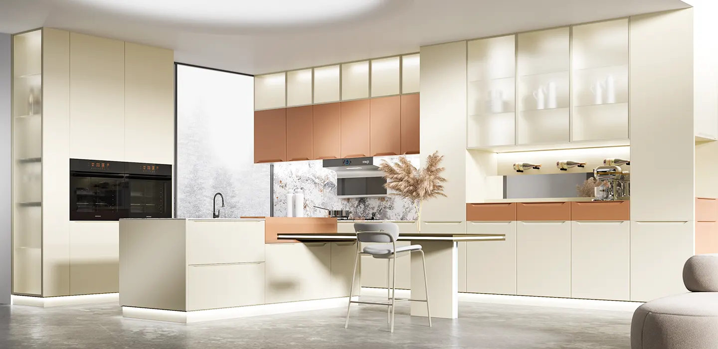 Custom Cream Kitchen Cabinet Design PLCC230231 Custom Cream Kitchen Cabinet Design PLCC230231
