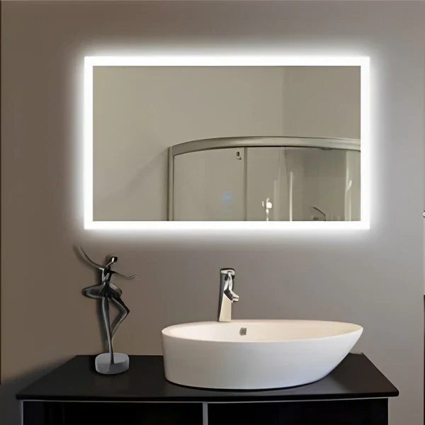 Round Bathroom Mirror with Gold Metal Frame