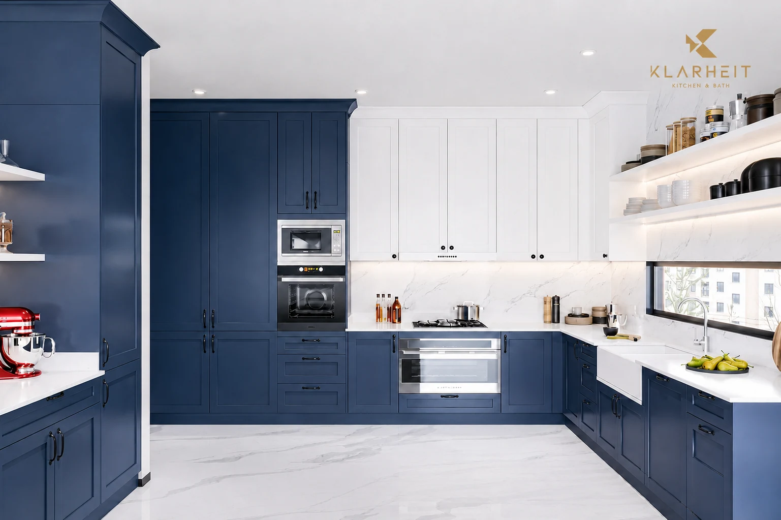 Blue Single Shaker Kitchen