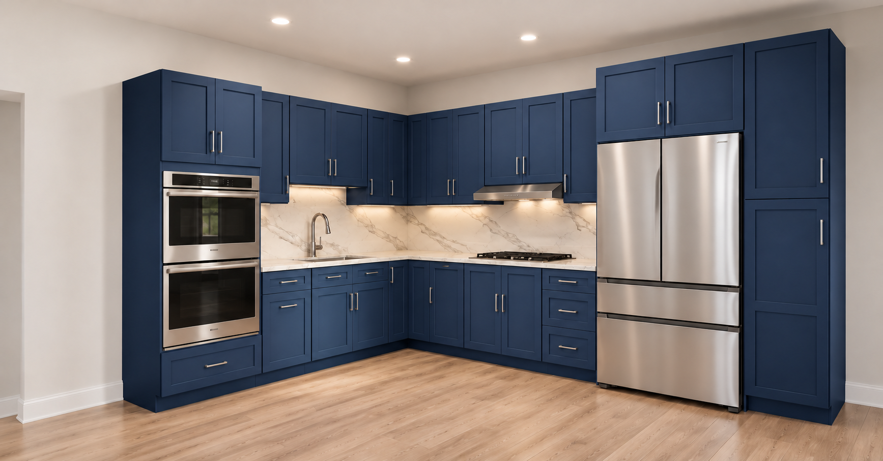 Blue Single Shaker Kitchen